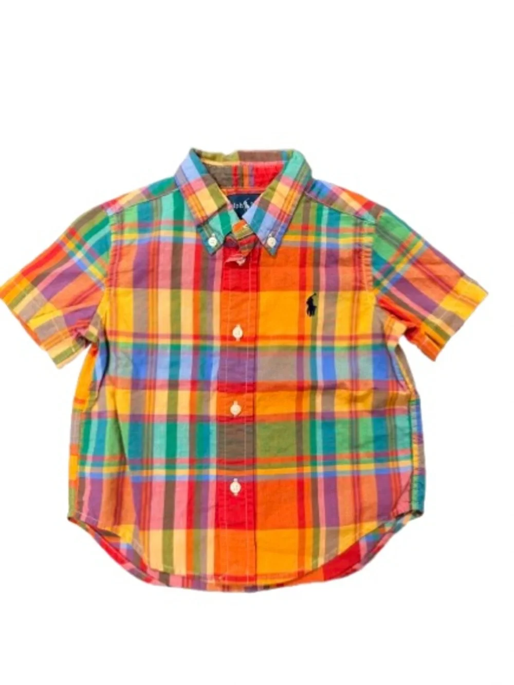 Ralph Lauren Baby Boys 18M Madras Plaid Button Down Shirts Lot of 2